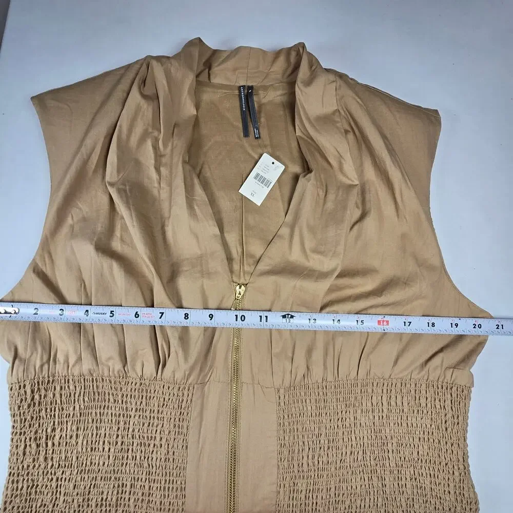 NWT Anthropologie Tommie zip-front midi dress. Size XL. Ret. $178. 100% Cotton - Picture 6 of 11